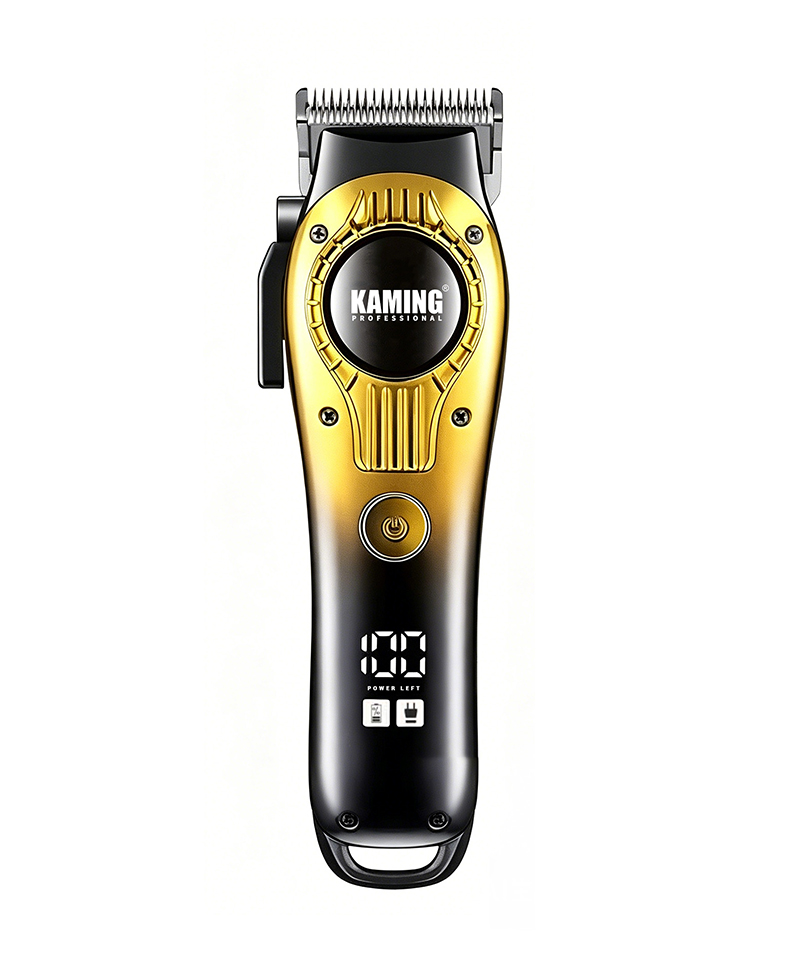 Kaming 1708 Máquina de cortar cabelo elétrica silenciosa, máquina de cortar cabelo profissional para uso em salão com visor digital