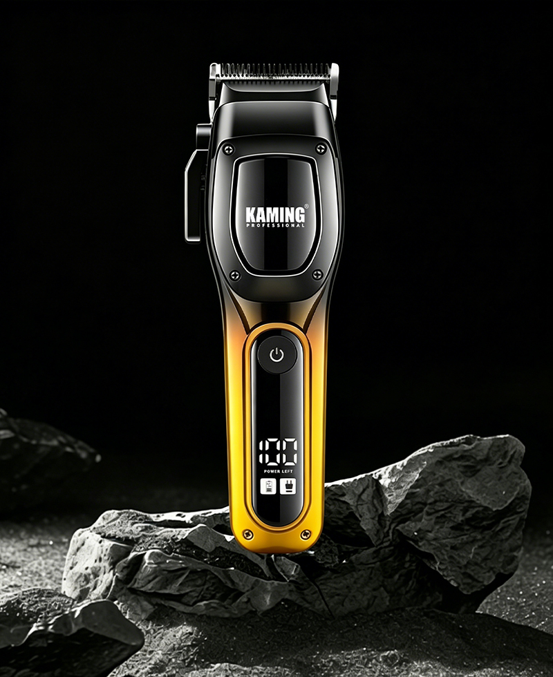 Kaming 1709 Novo cortador de cabelo profissional de alta potência com display digital para salão e higiene masculina
